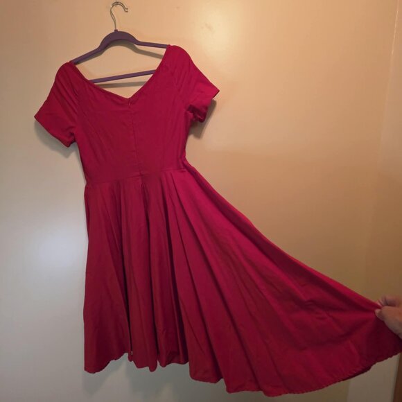 Belle Porque Red Dress L - Picture 4 of 5